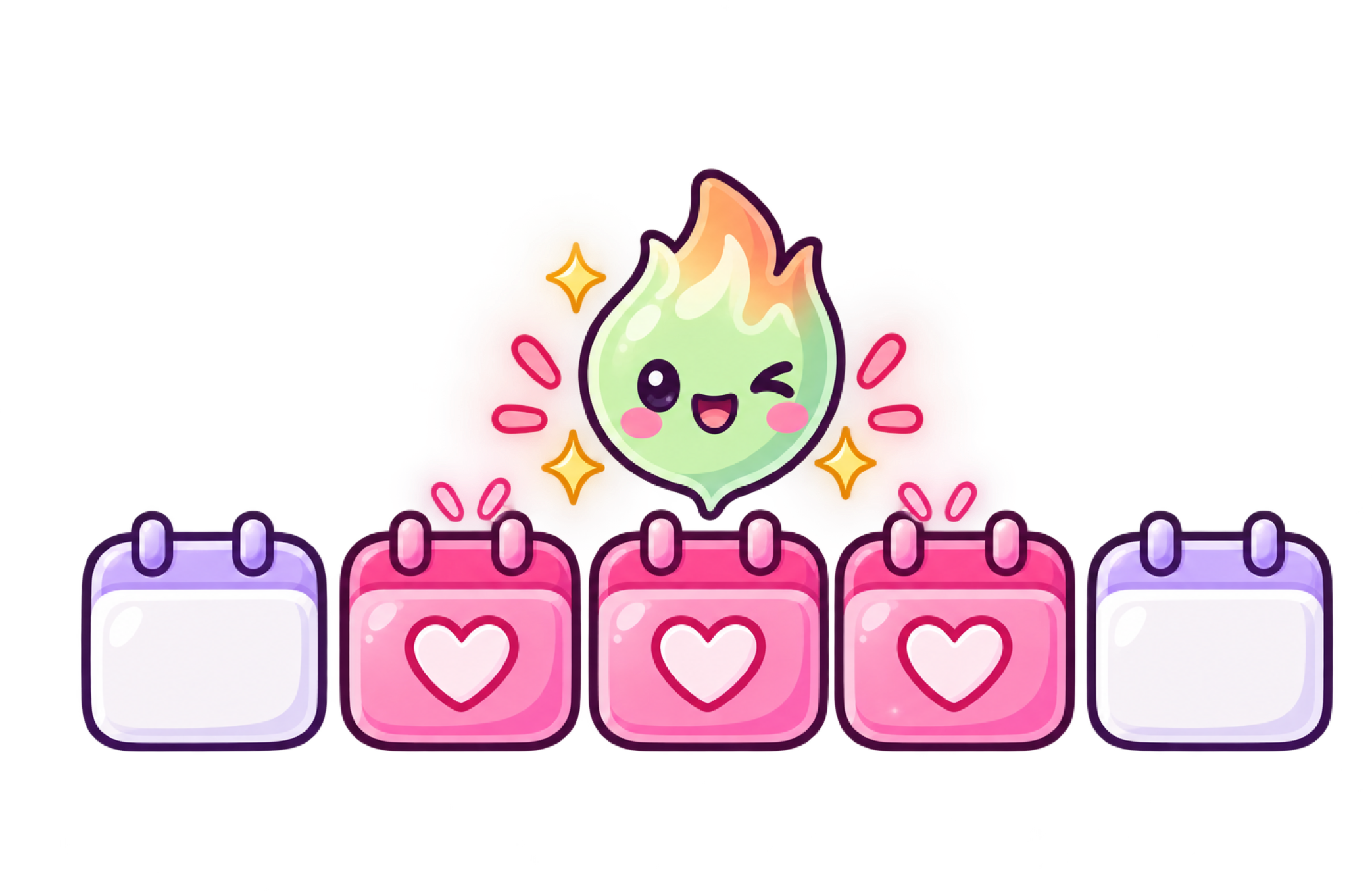 Shelfy streak mascot above a row of calendar days